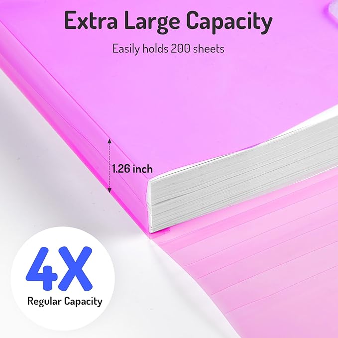 Forvencer Binder Pocket, 4X Regular Capacity, 10 Pack Super Heavyweight Plastic - Image 3