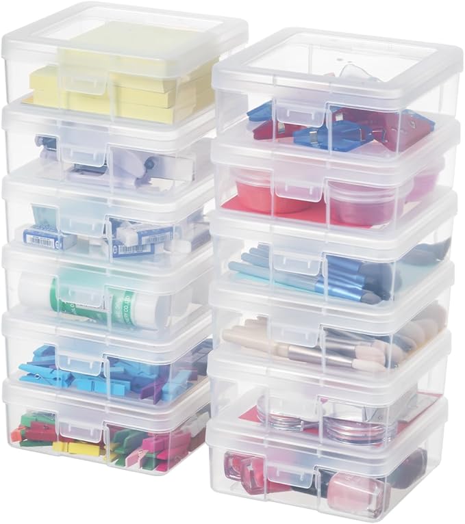 novelinks Stackable Plastic Clear Storage Box Containers - Image 2