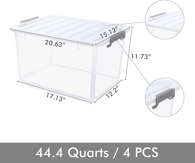 Citylife 44.4 QT Plastic Storage Bins - Image 2