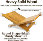Wood Book Stand for Reading with Handles Large Wooden Book Holder for Display Open Bookstand for Recipe Cook Book