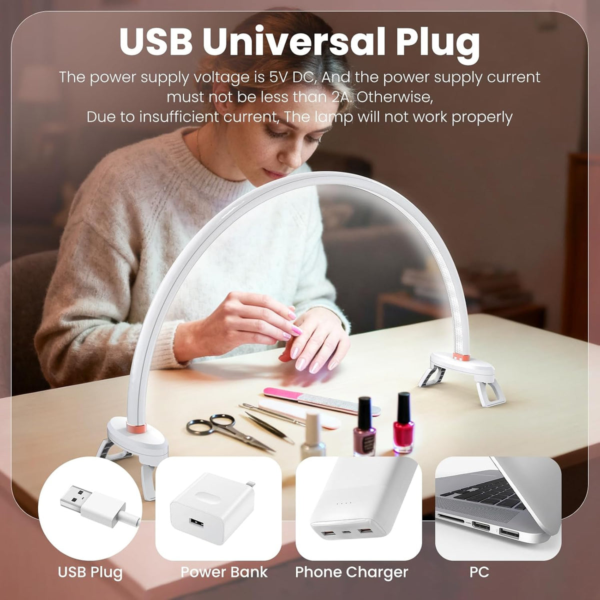 Yokilly Arc Half Moon Light: 180° No Flicker & Shadow-Free Desk Lamp