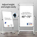 40x28 Inches Mobile Whiteboard, Double Sided Magnetic Dry Erase Board Height - Image 3