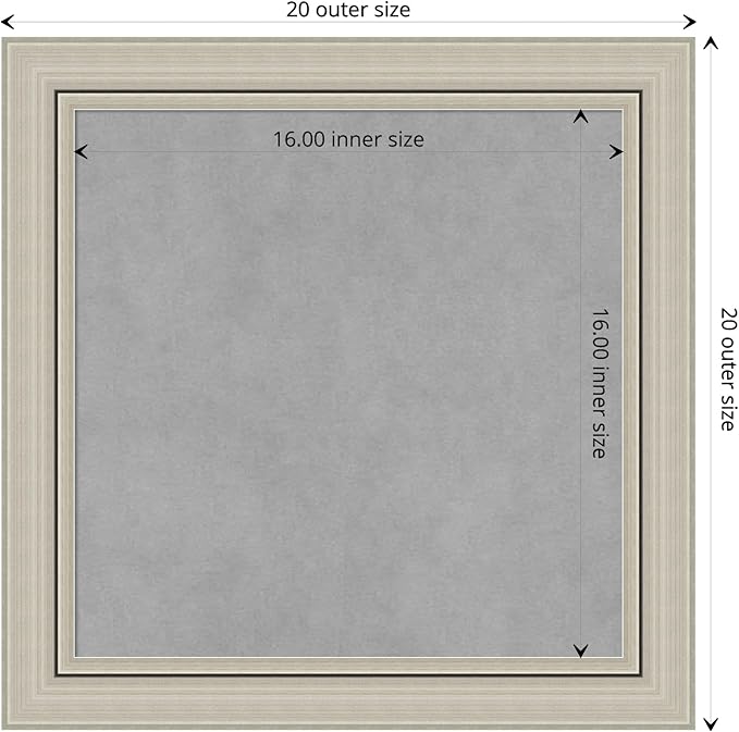 Amanti Art Silver Framed Magnetic Board 20x20 Small Vision Board - Image 4