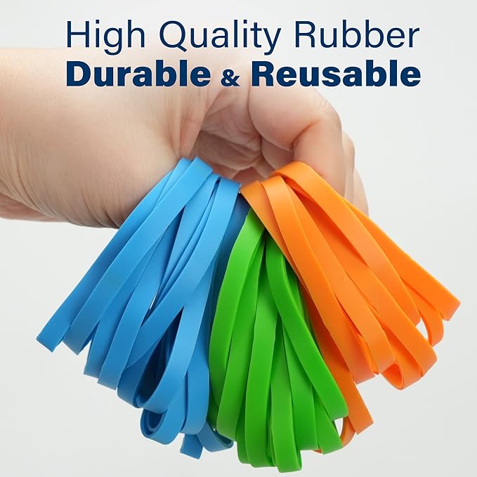 LotFancy Rubber Bands, Size 64, 0.5 lb Approx 130 Pcs Thick Heavy Duty Colored - Image 5