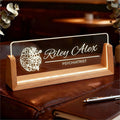 Custom Name Plate for Desk, Personalized Light Up Acrylic Office Sign for by Semyifu