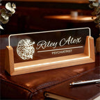 Custom Name Plate for Desk, Personalized Light Up Acrylic Office Sign for by Semyifu