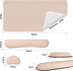 Bloss Leather Desk Pad and Keyboard Wrist Rest, Large Mouse Pad + Keyboard - Image 3
