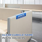 Cinnvoice 20 Pcs 2.25 Inch Cubicle Name Plate Holders Bulk Clear Double Sided - Image 2