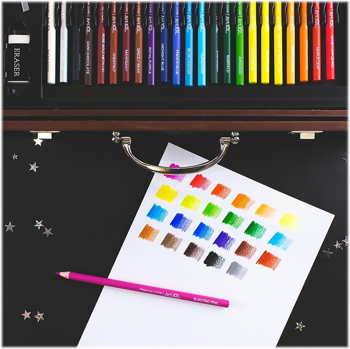 art 101 deluxe art and doodle art set, side view