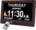 7'' Dementia Clock For Seniors, Large Display Digital Clock by Flyruit