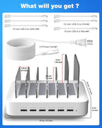 MSTJRY Charging Station for Multiple Devices : 6 Port USB Charger Stations - Image 8