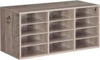 HOOBRO Countertop Mail Sorter Organizer, Wooden Literature Organizer, Student