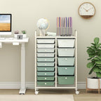 LDAILY 15 Drawer Rolling Storage Cart, Rolling Cart - Image 2