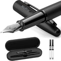 Nicpro Fountain Pen Set with Box, Classic Black Fancy Pen with Converter by Nicpro