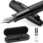 Nicpro Fountain Pen Set with Box, Classic Black Fancy Pen with Converter by Nicpro