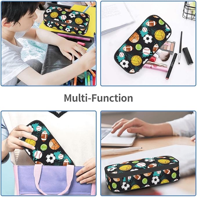Sport Cool Ball Pattern Pencil Case Big Capacity Storage Pencil Pouch - Image 8