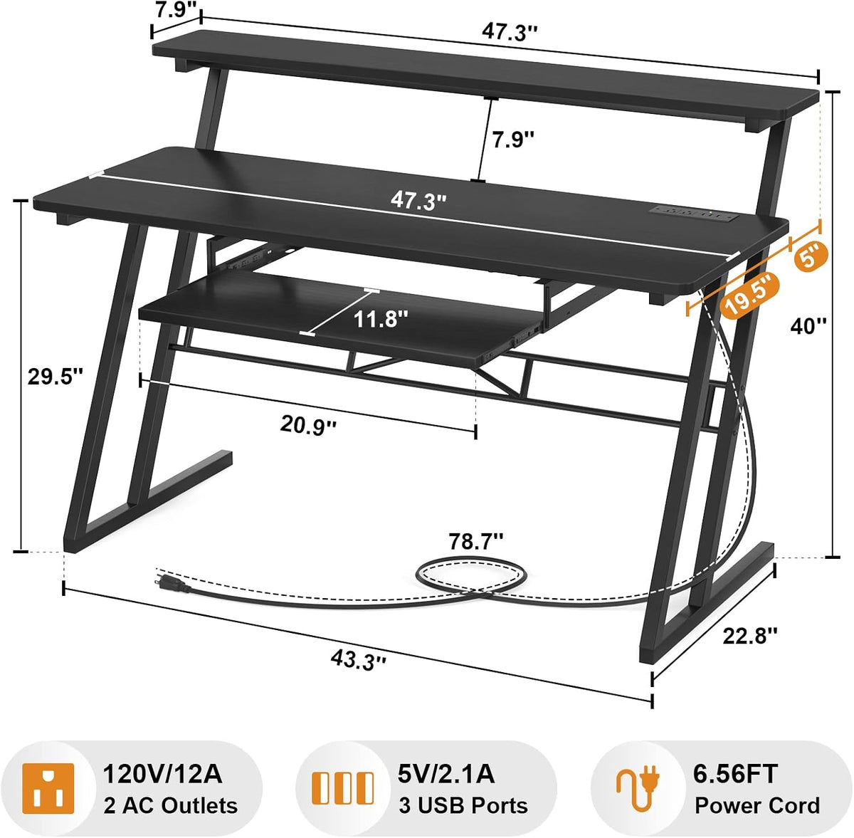 Armocity Music Studio Desk Production Workstation - Recording Studio Desk