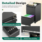 Greenvelly 2 Drawer Mobile File Cabinet - Image 4