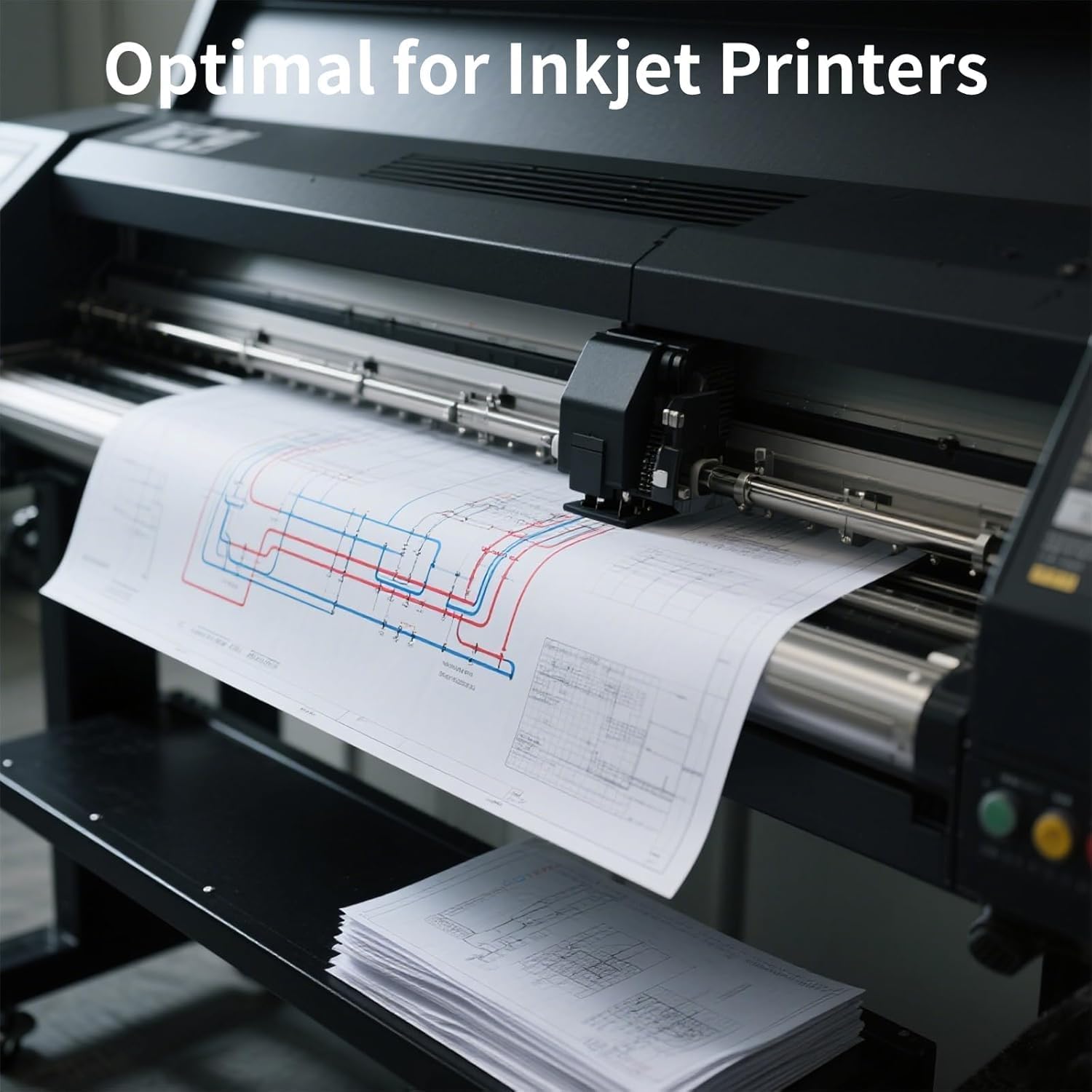 FungLam Plotter Paper 36 x 150-4 Rolls Wide Format Paper 36 In x 150 Ft, 20lb CAD Bond Rolls on 2" Core for CAD Printing on Wide Format Ink Jet Printers