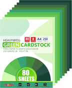 OcePor 80 Sheets Green Cardstock Paper, Colored Printer Paper 8.5 x 11 by OcePor