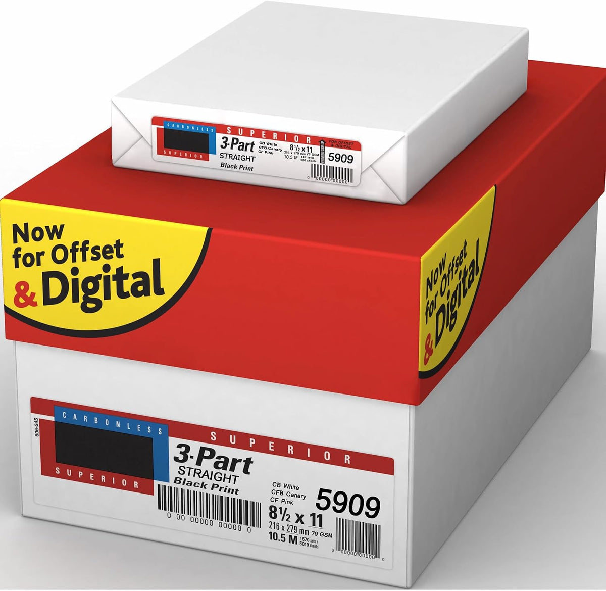 Superior 8.5 x 11 Carbonless Paper, 3 Part Straight, 1340 Sets