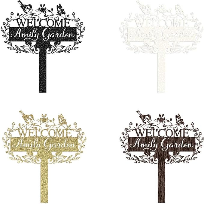 Custom Metal Garden Sign | Customized Butterfly Bird Garden Name Sign | - Image 6