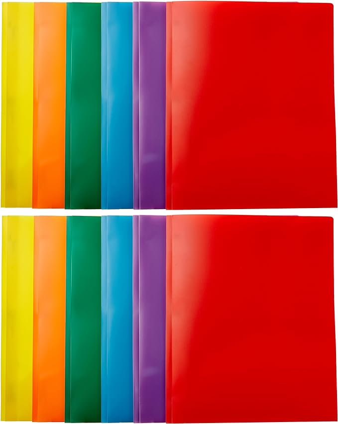 Amazon Basics Heavy Duty Colorful Plastic Folders by AmazonBasics