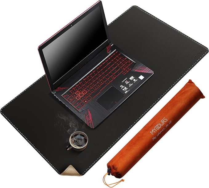Mydours Dual-Sided PU Leather Desk Mat 31.5"x19.7" by Mydours