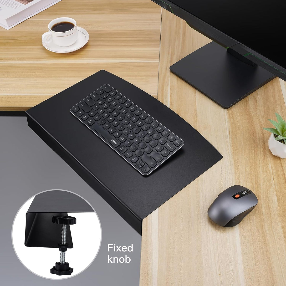 17 inch Corner Desk Connector Platform for Mounting on L-Shaped Desk Extender...