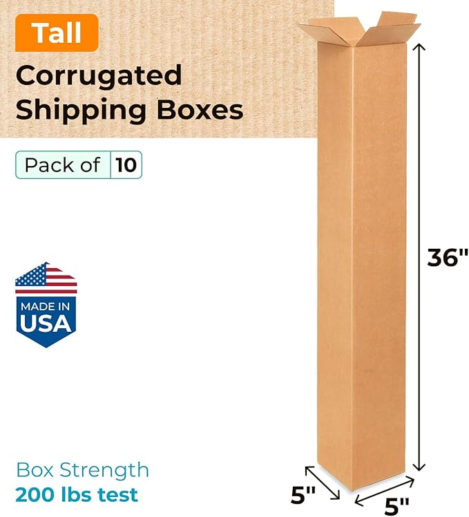 Tall Moving & Shipping Boxes 5x5x36 inches - Image 2