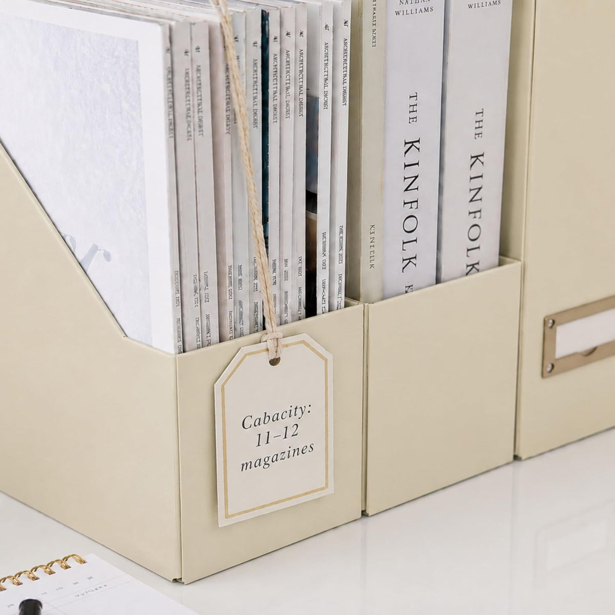 BLU MONACO | Cardboard Magazine File Holder Set of 6 | Vertical Magazine File...
