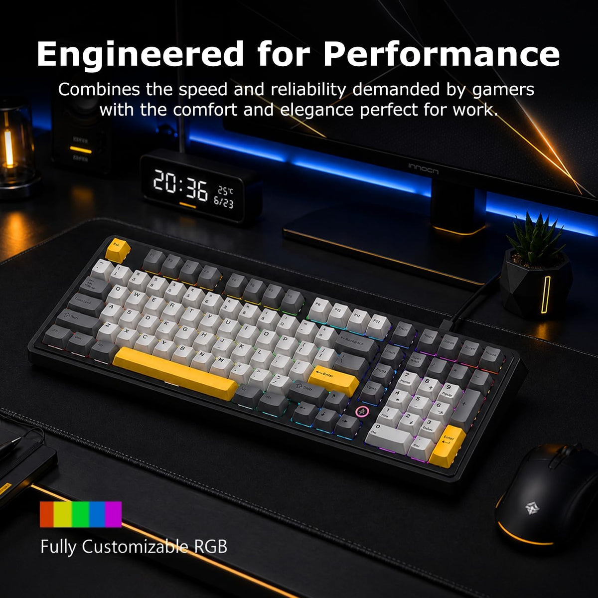 AJAZZ AK980 97% Wired Mechanical Keyboard, Gasket Hot-Swappable