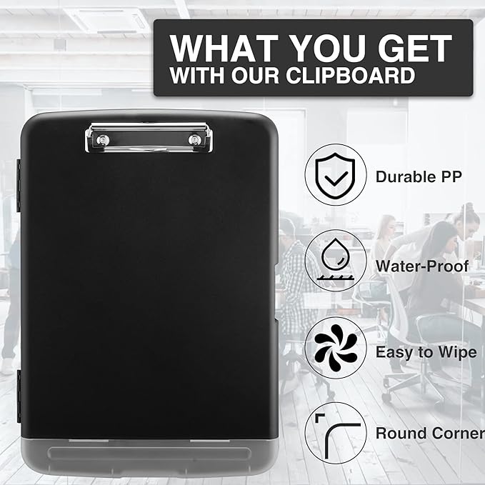 Sooez Clipboards with Storage, High Capacity Clip Boards 8.5x11 with Storage - Image 3