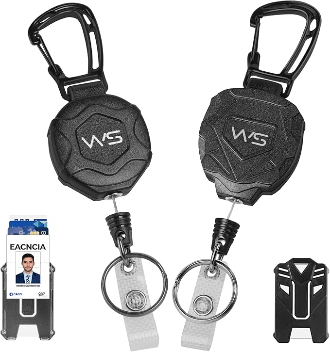 WSJSKMWQ 2-Pack Retractable Keychain, Heavy Duty Badge Reel by WSJSKMWQ