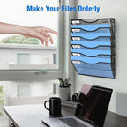 Wall File Organizer, 6 Tier Hanging File Folder Mail Organizer, Vertical Mesh - Image 6
