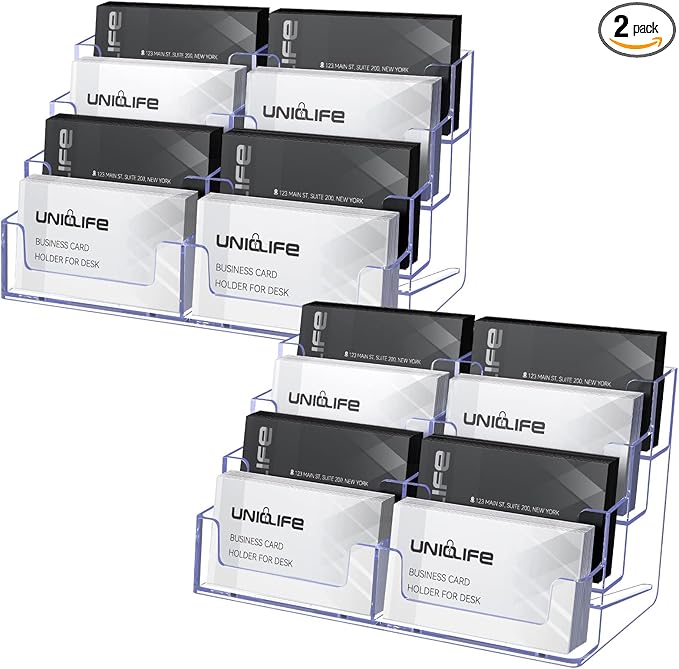 Uniclife 2 Pack Acrylic Business Card Holder by UnicLife