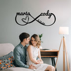 Personalized Valentines Day Metal Wall Sign, Custom Infinity Heart Love Couple - Image 2