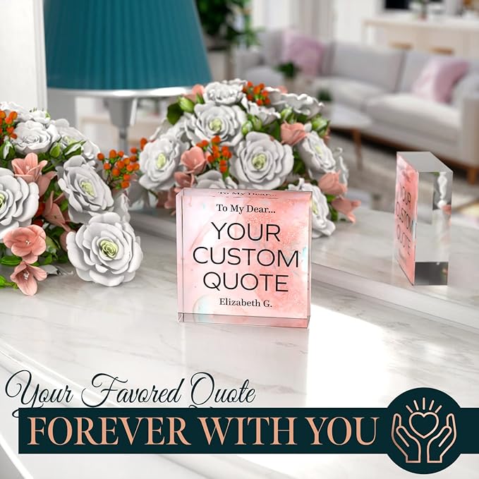 Personalized Gifts, Custom Quote Block Letter Board, Crystal-Clear Acrylic - Image 6