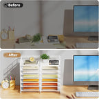 Marbrasse Desktop Literature Organizer, 12 Compartments Mesh Paper Organizer - Image 3