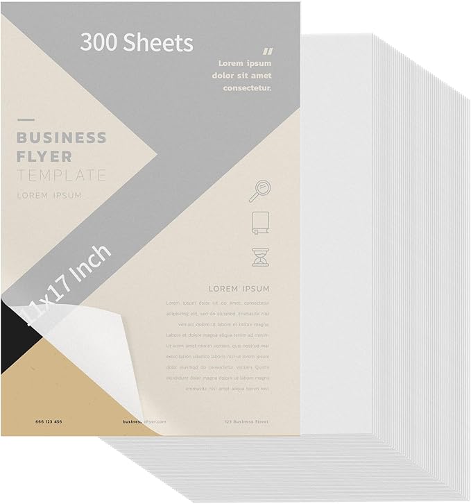 300 PCS 11x17 Inch Translucent Vellum Paper 63 Grams by SMAODSGN
