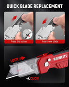 KAIWEETS Utility Knife Scraper, 2-in-1 Folding Box Cutter - Image 4