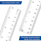 Zonon 100 Pcs 6 Inch Rulers Bulk Clear Plastic Flexible Straight Rulers - Image 3