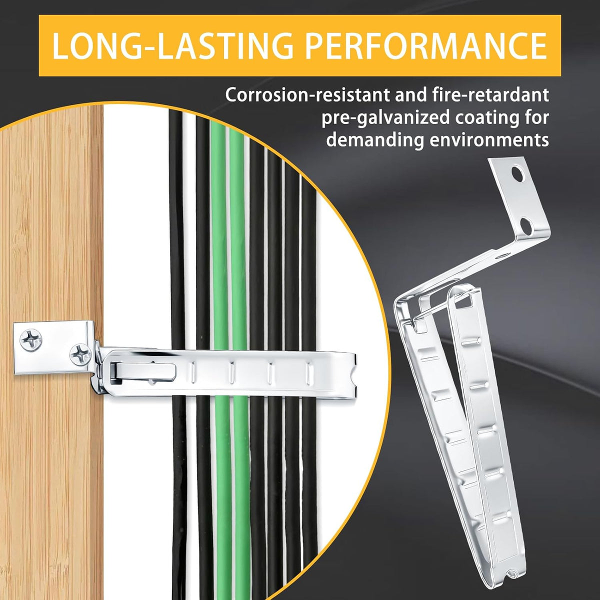 100-Pack Stud Wall Mounting Cable Support, Galvanized Steel Wall-Mounted Supp...