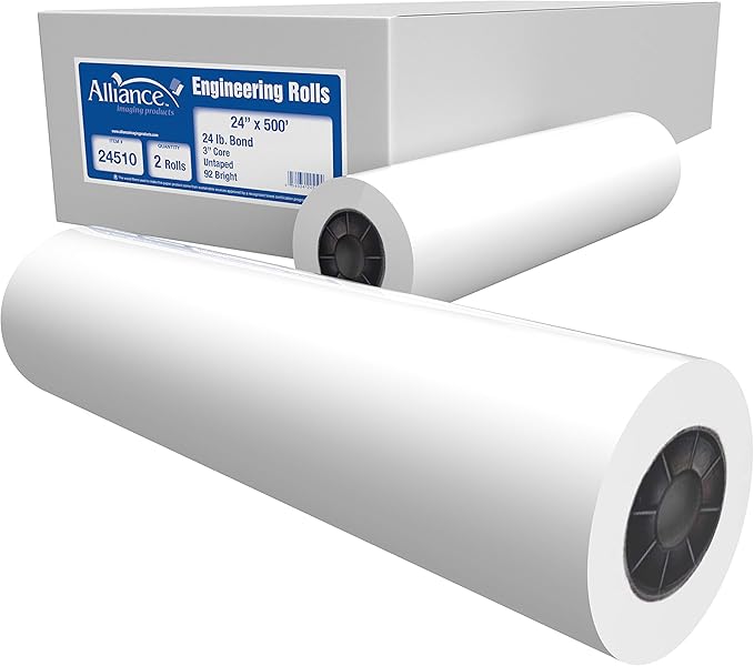 Alliance Wide Format Paper 24" x 500' Rolls Bond Engineering by Alliance