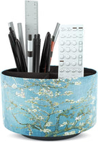 Hennaja Round Leather Art Supply Organizer, Remote Control Holder, 360 Degree by Hennaja