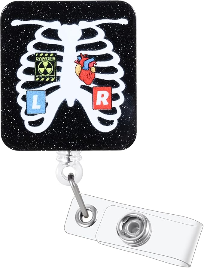 X-ray Tech Funny Nurse Badge Reel | Retractable ID Card Badge Holders | Medical by BVIIE