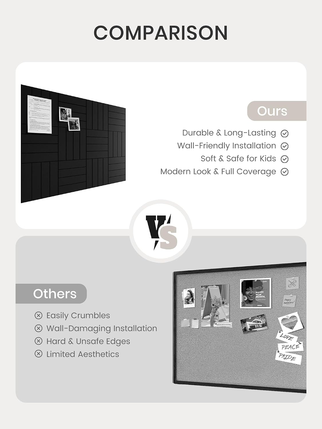 Bumusty Felt Bulletin Board & Cork Board Alternative 48" x 36"
