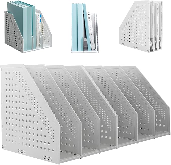 SAYEEC 2Pcs Collapsible Plastic Magazine File Holder Vertical Binder Storage by SAYEEC