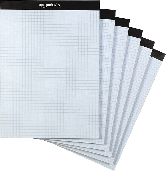 Amazon Basics Quad Ruled Graph Paper Pad, 600 Sheets, Letter Size 8.5 x 11 in by AmazonBasics