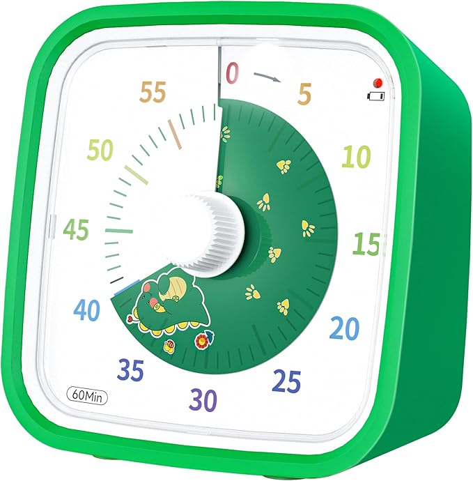 Yunbaoit Visual Timer with Protective Case, Dinosaur Disk 60 Minute Countdown by Yunbaoit